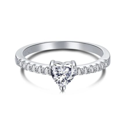 Anillo María Bendita corazón mini blanco