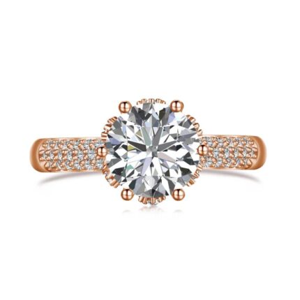 Anillo circón bronce macizo