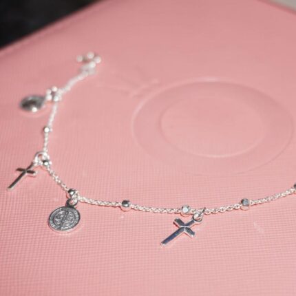 Manilla en Plata 925 Cruz y San benito