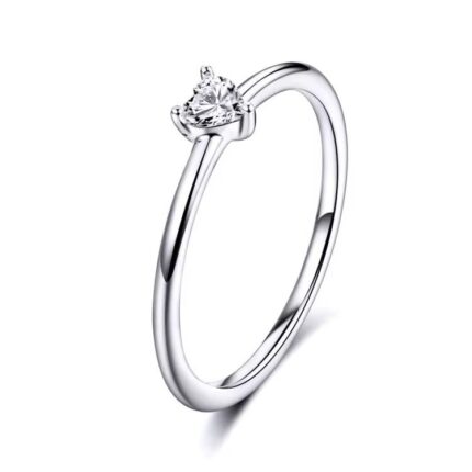 Anillo corazón diamante mini